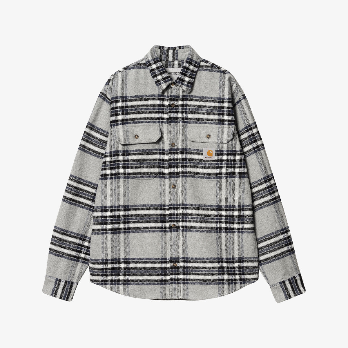 Carhartt WIP Hawkins Shirt - Hawkins Check, Grey Heather / Blue