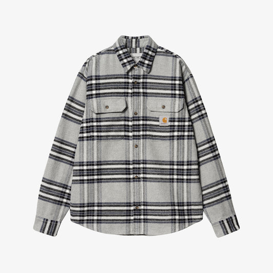 Carhartt WIP Hawkins Shirt - Hawkins Check, Grey Heather / Blue